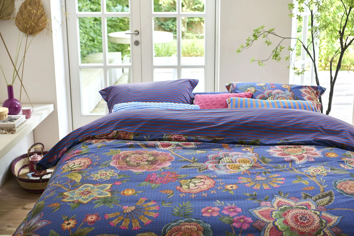 Pip Studio Bombay Bold dynetrekk 140x200 mørkeblå perkal