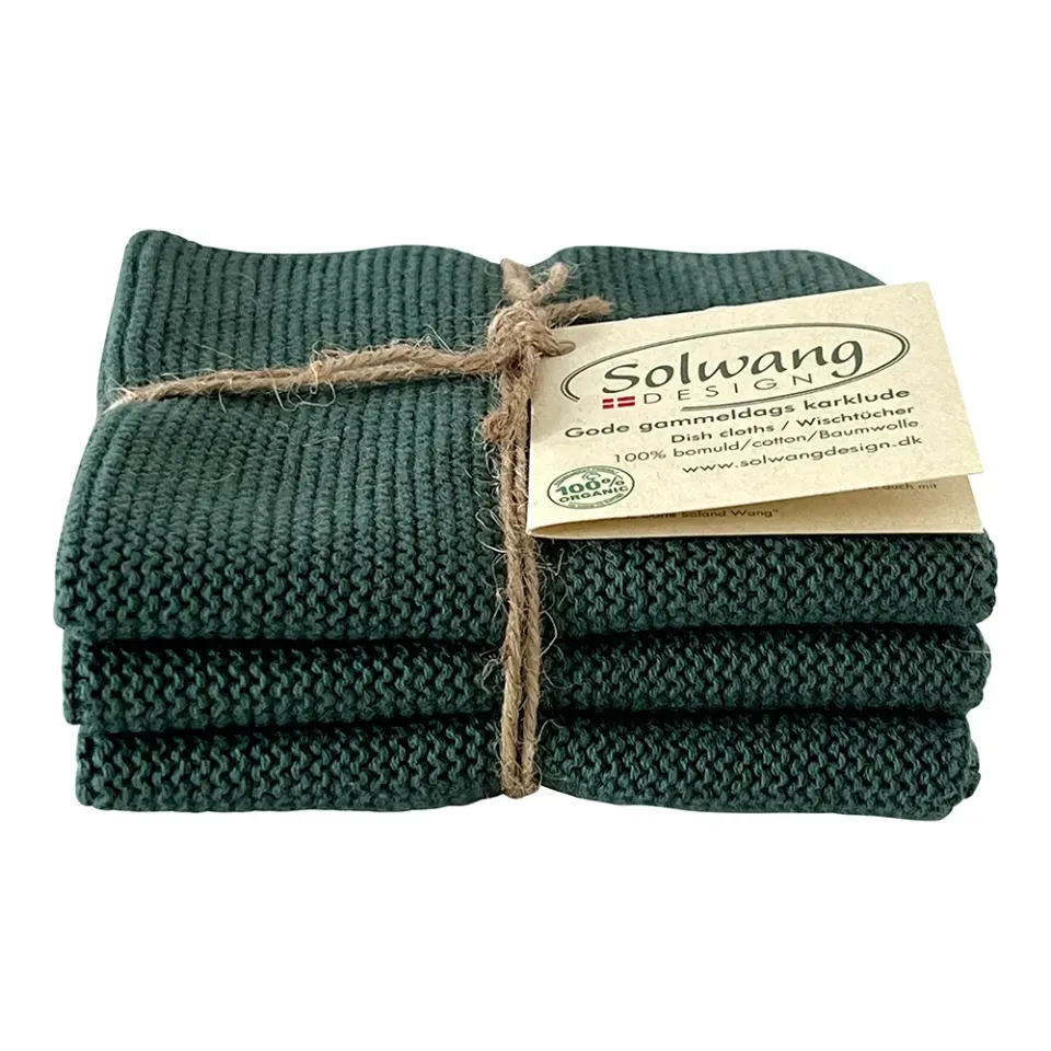 Solwang Design karklut mørk petrol 3-pk økologisk