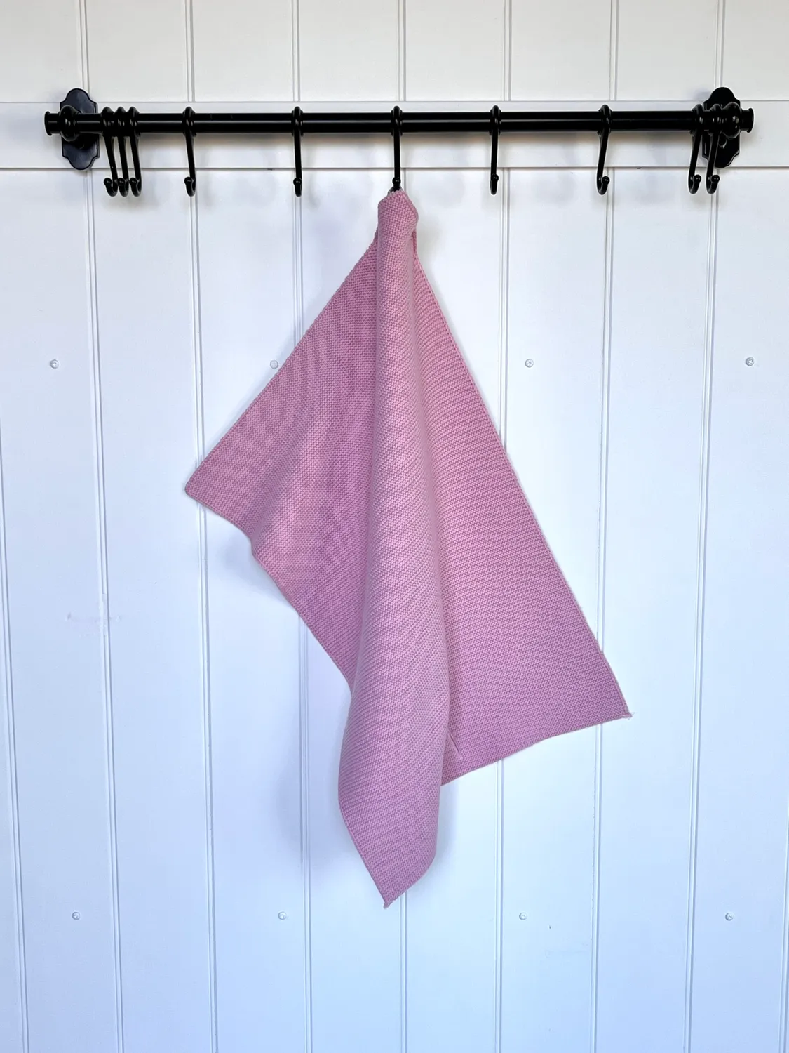 Solwang Design strikket håndkled lys rosa økologisk