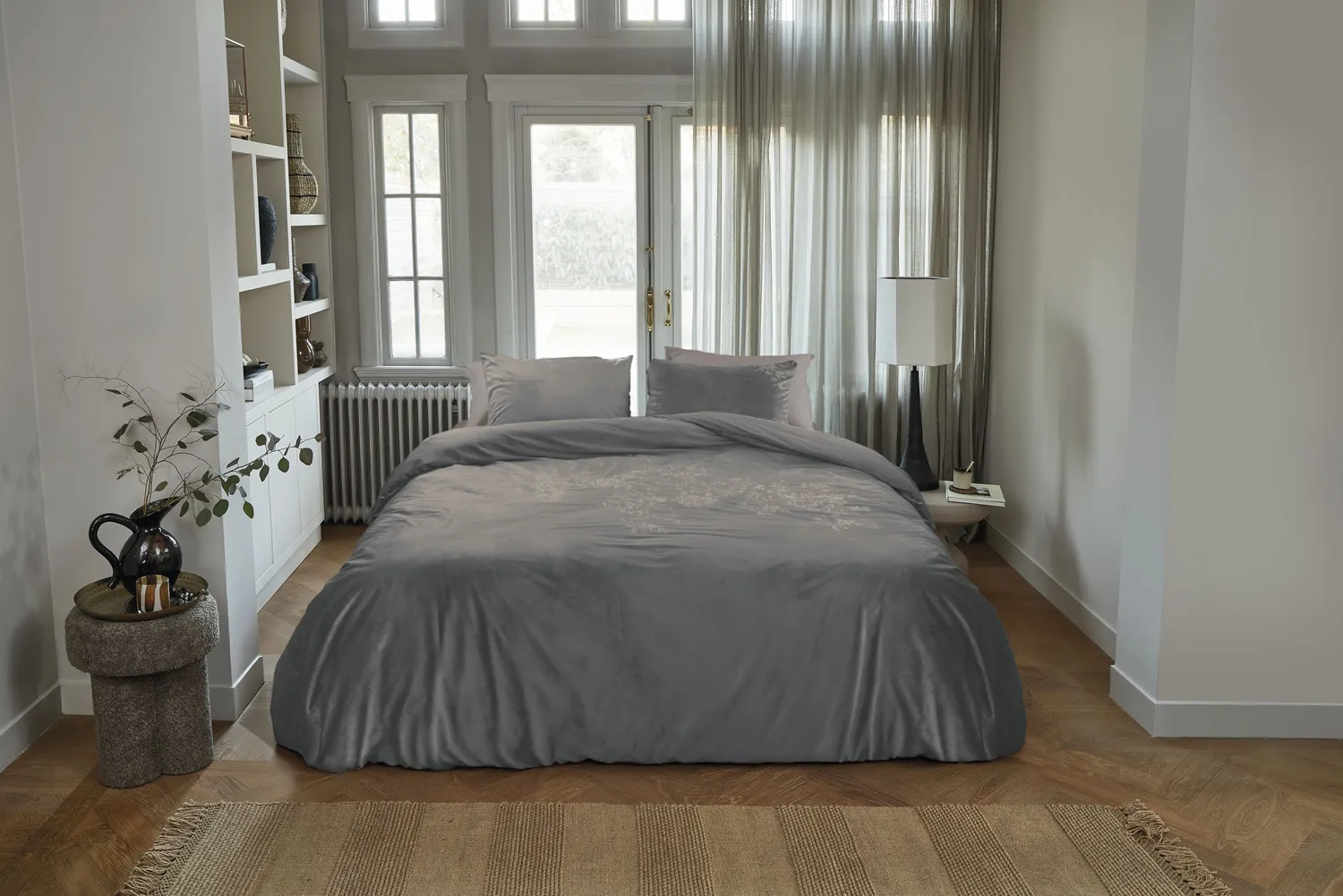 Beddinghouse Arya dynetrekk 140x200 grått velur
