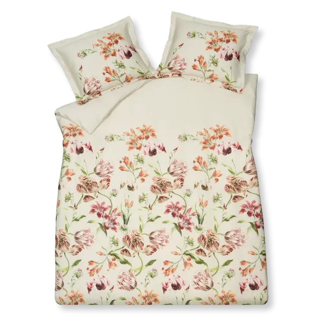 Vandyck Delicious dynetrekksett cream tan 2-pers blomster