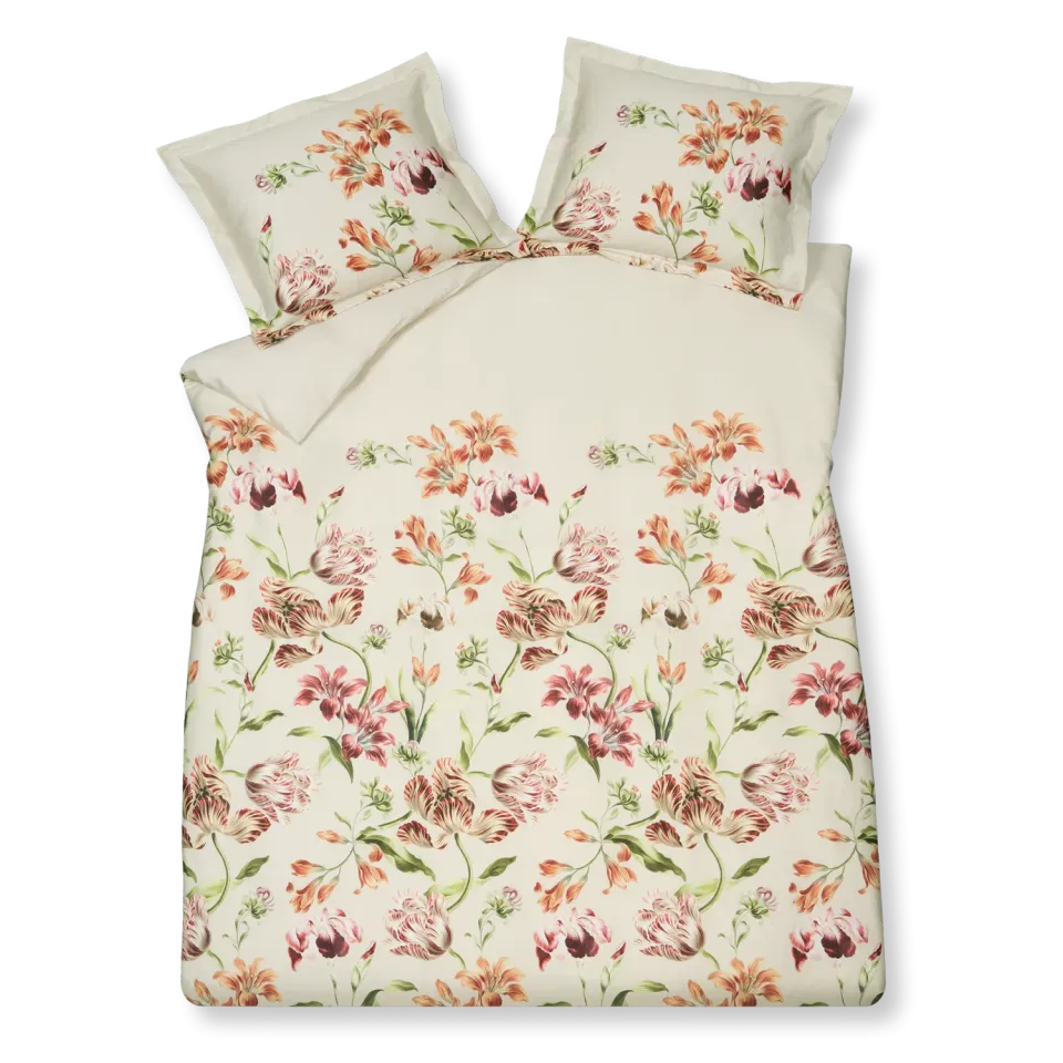 Vandyck Delicious dynetrekksett cream tan 2-pers blomster