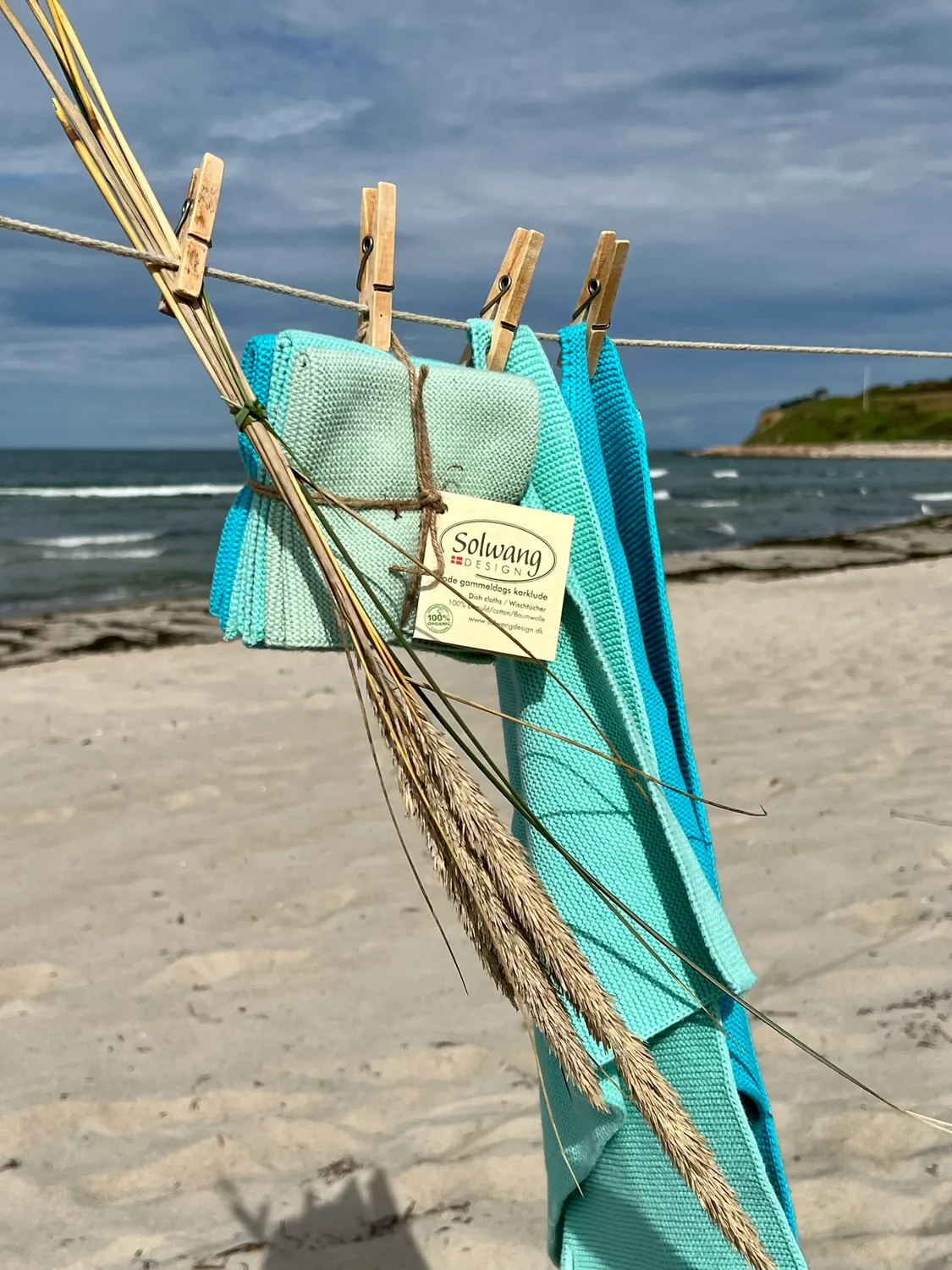 Solwang Design aqua turkis kombi karkluter 3-pk strikket