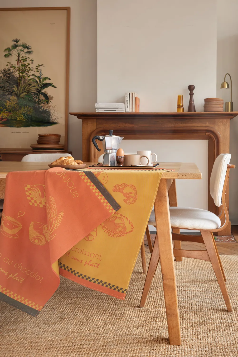 Coucke Le Pain au Chocolat Jacquard kjøkkenhåndkle oransje 50x75 bomull