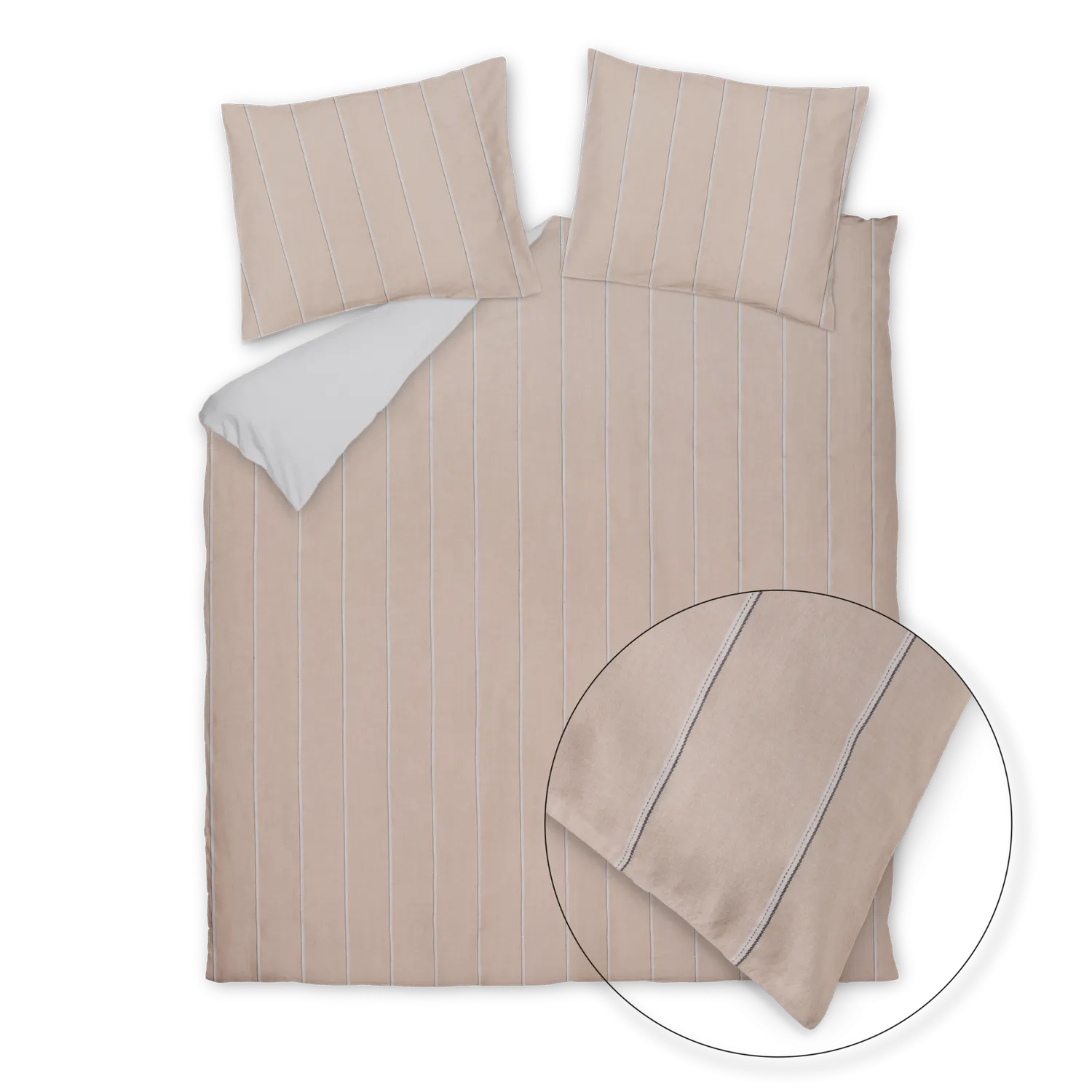 Vandyck Pure Linea dynetrekksett 140x200 blush striper hamp