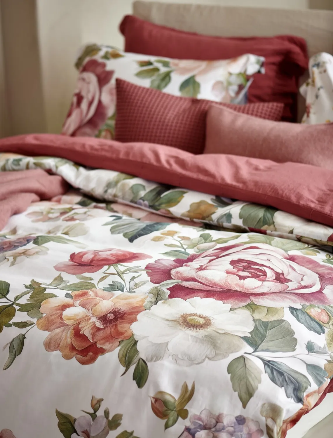 Vandyck Everbloom dynetrekksett multi blomst 2-persons