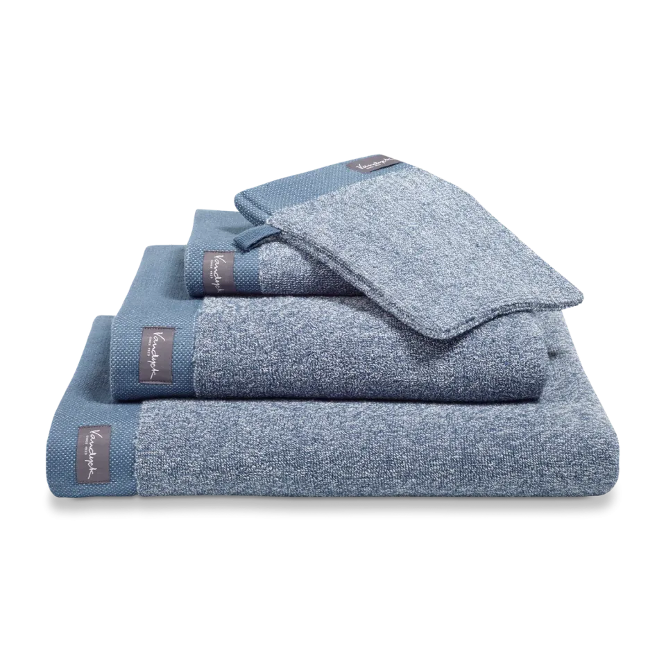 Vandyck Home Mouline håndkle 60x110 vintage blue melert