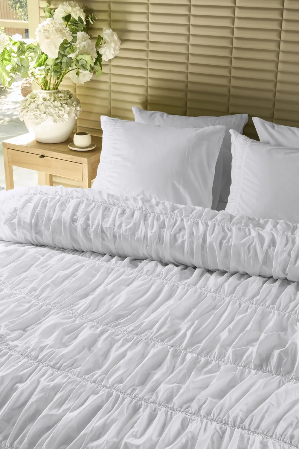Rivièra Maison Ruffle dynetrekk 140x200/220 cm hvit