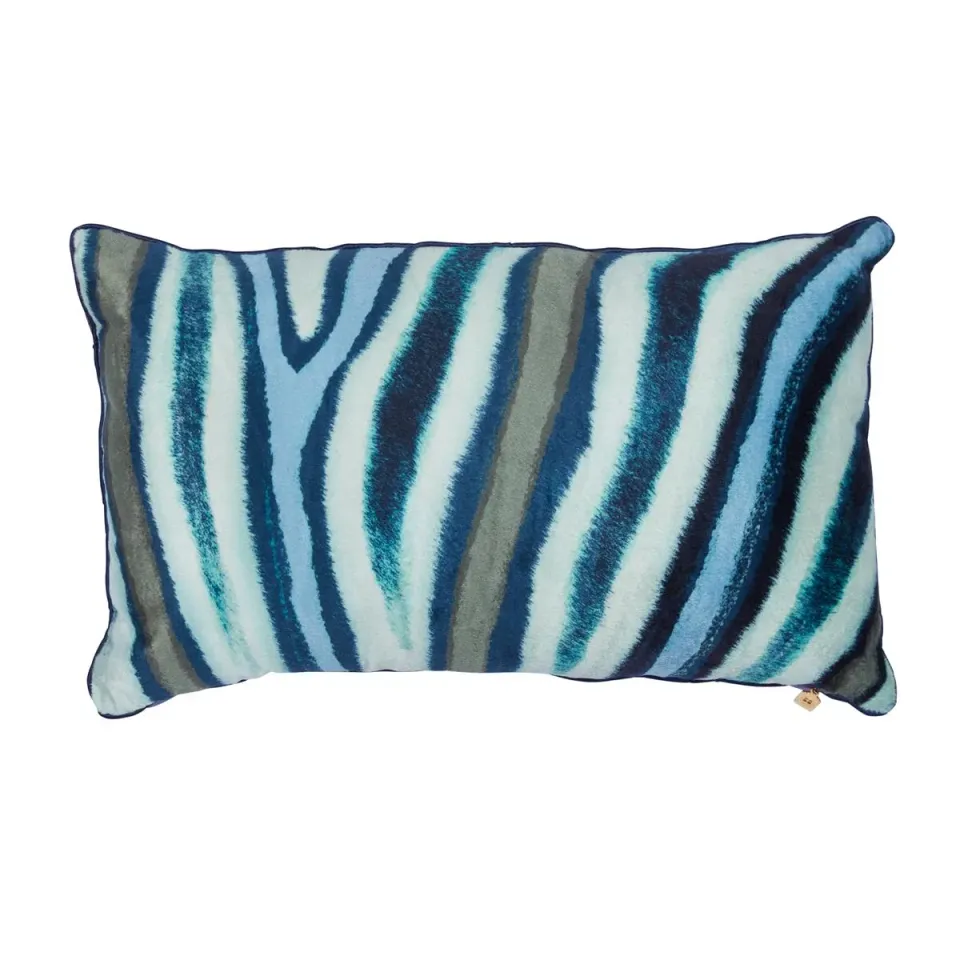 KAAT Amsterdam Wild Stripes pyntepute 30x50 blågrønn