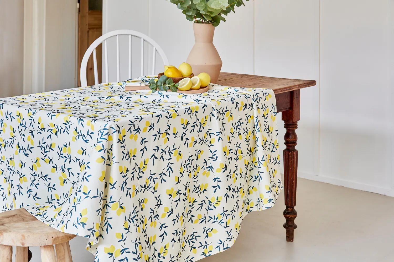Coucke Lemon Zest bordduk gul 180x300 bomull lin