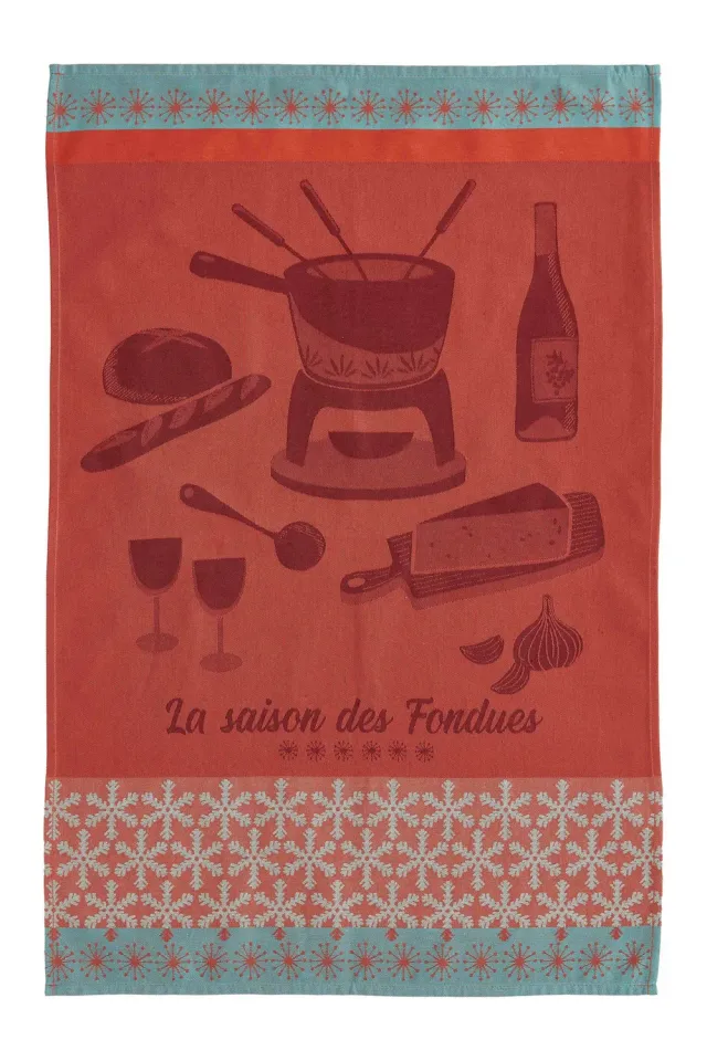 Coucke Fondue Season kjøkkenhåndkle 50x75 rød bomull