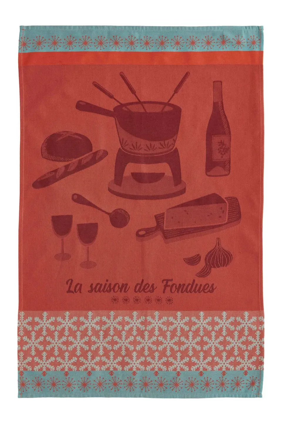 Coucke Fondue Season kjøkkenhåndkle 50x75 rød bomull