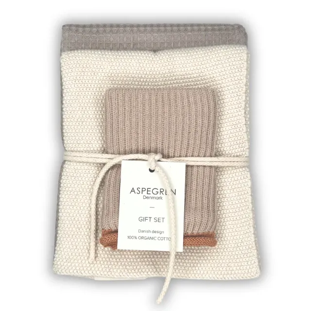 Aspegren Denmark Kitchen Gift Set gavesett oat milk 3 deler bomull