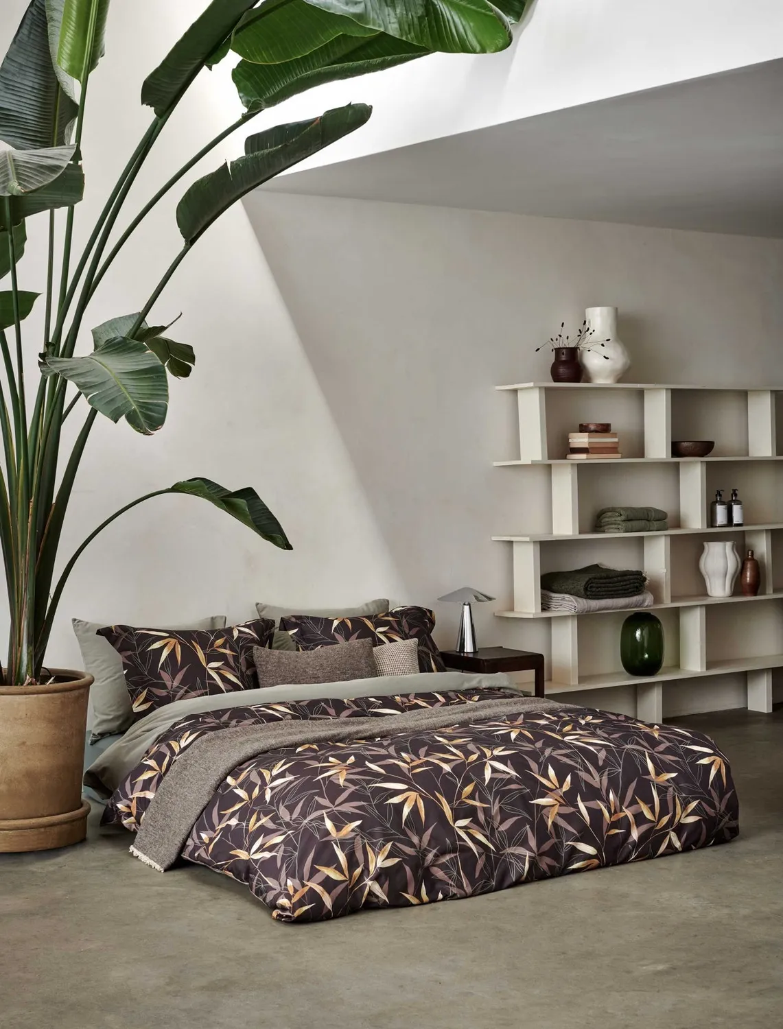 Vandyck Zen Garden dynetrekksett dark chocolate 2-pers bomull