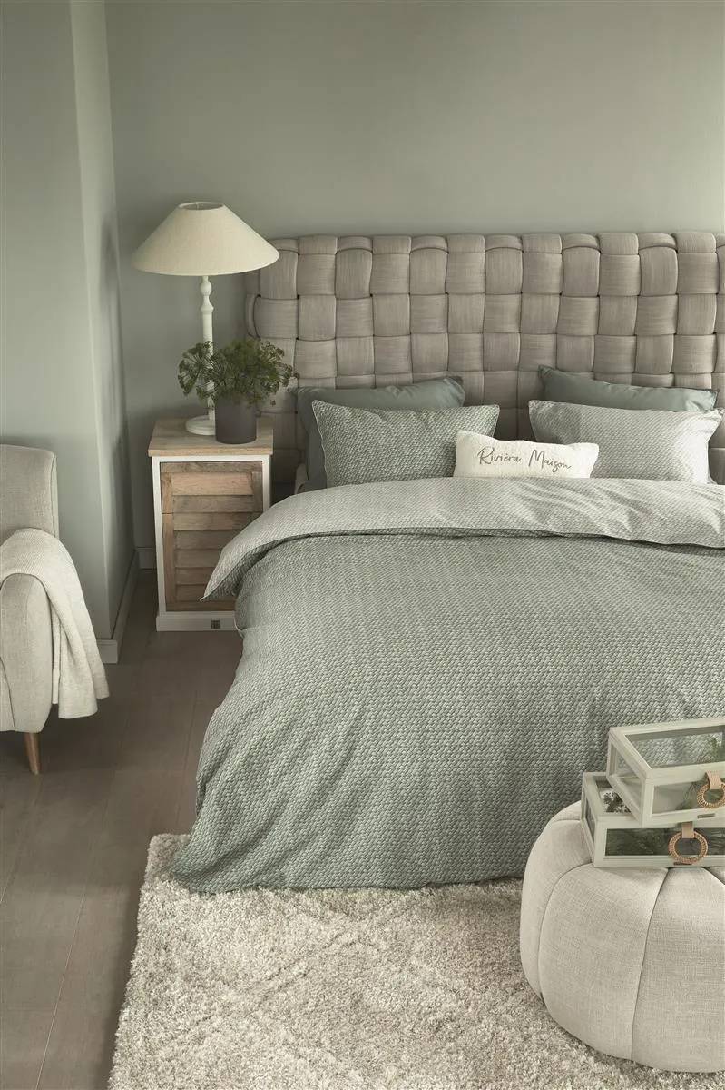 Riviera Maison Bambu dynetrekk grågrønn 140x200 bomull