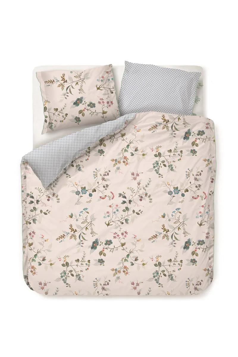 Pip Studio Kawai Flower dynetrekk 140x200 hvit perkal