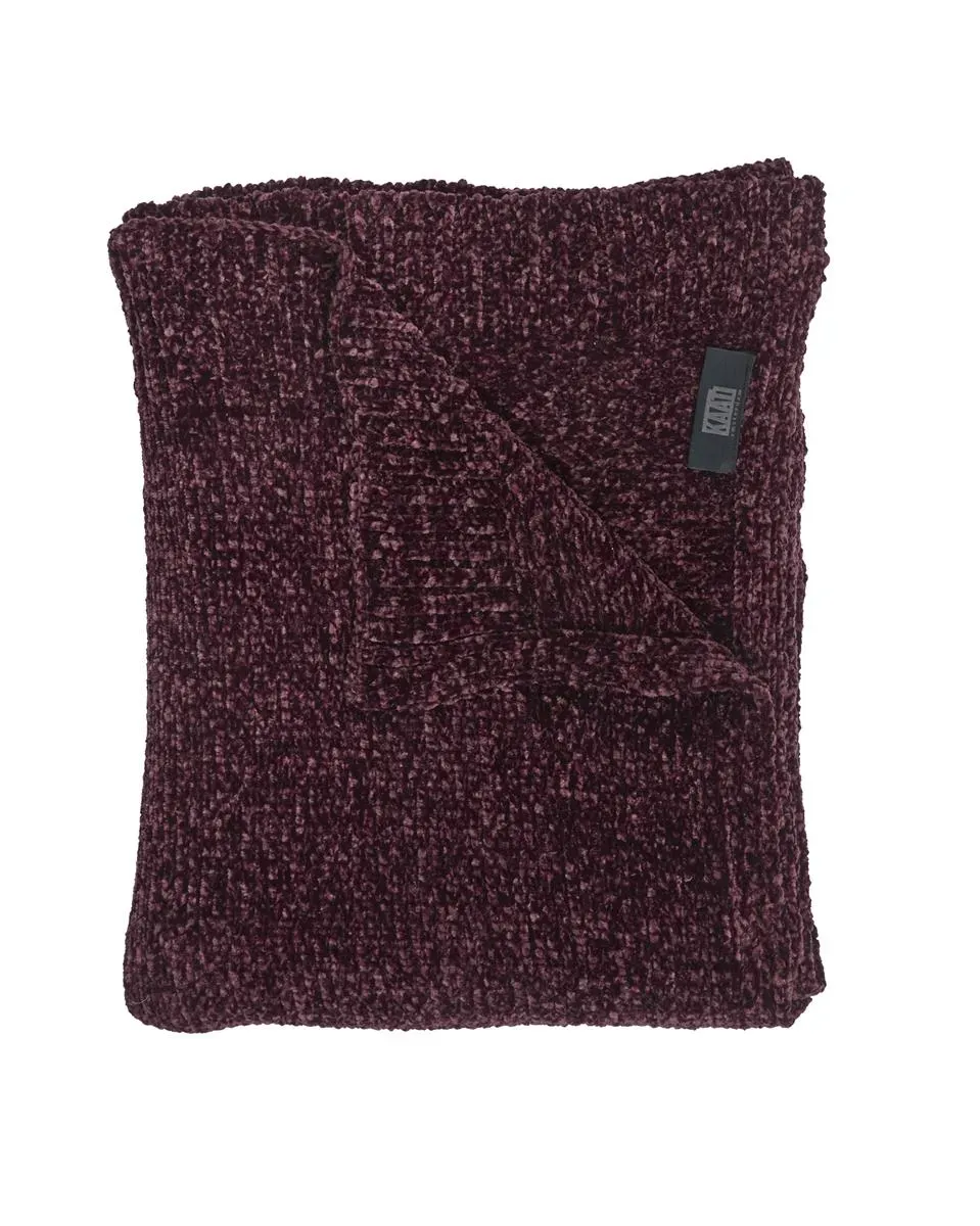 KAAT Amsterdam Ziva pledd 130x170 cm mørkerød chenille