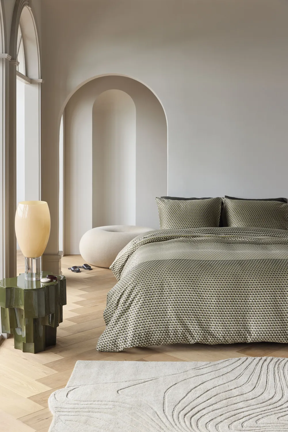Kardol Lofty dynetrekk 240x200 cm olivengrønn sateng