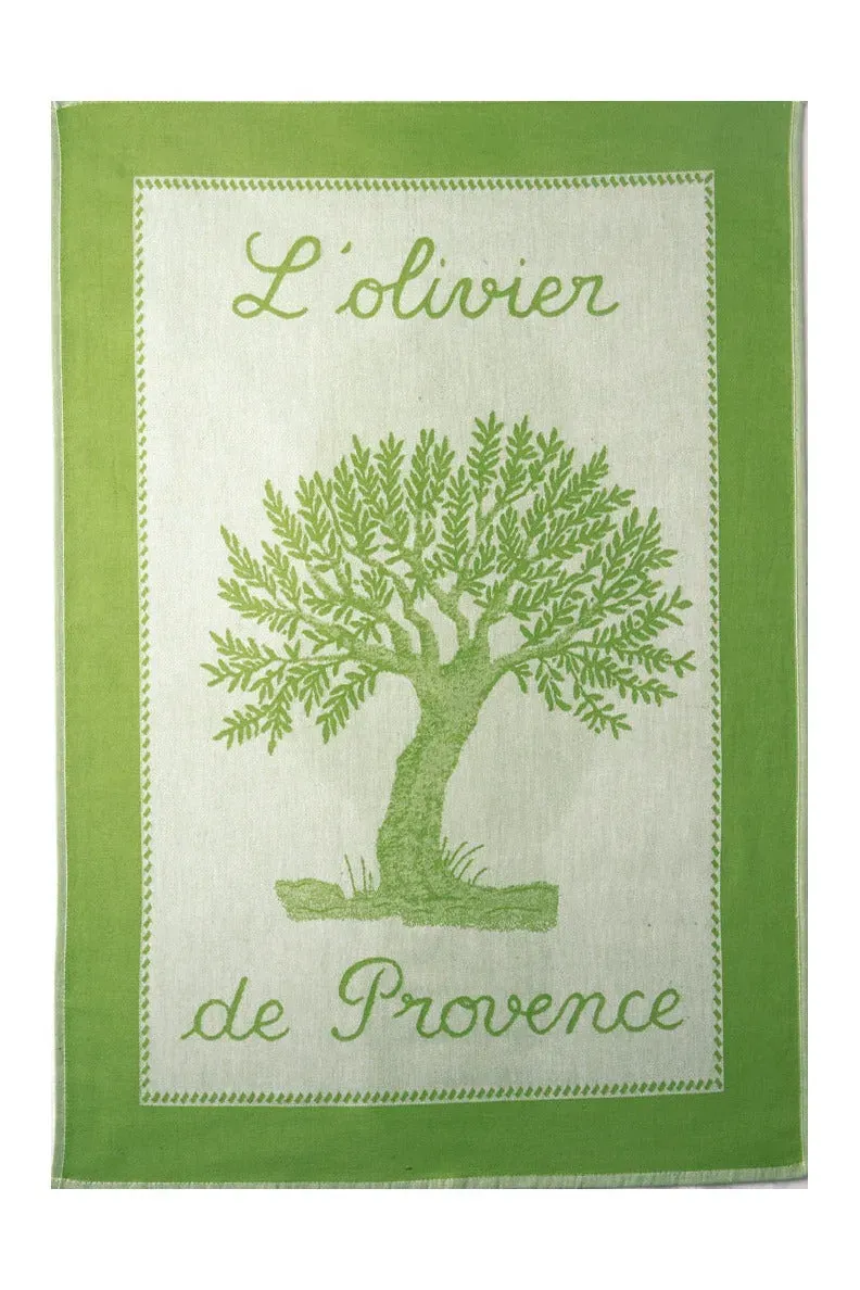 Coucke Provence Olive Tree kjøkkenhåndkle grå 50x75 bomull