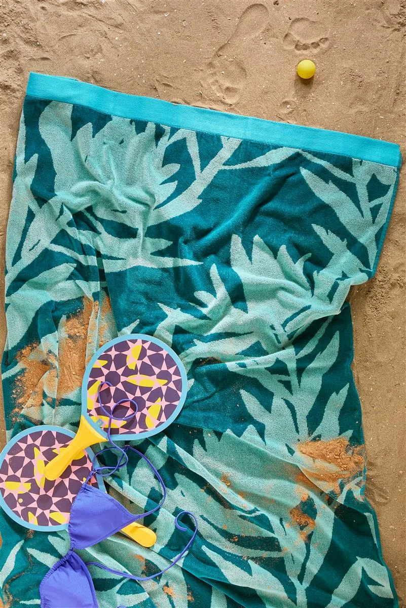KAAT Amsterdam Bermuda strandhåndkle blågrønn 100x180 cm