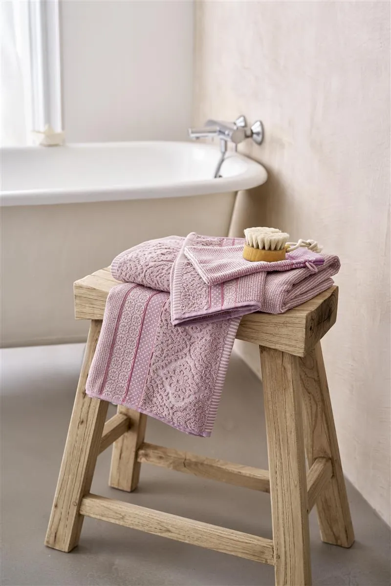 Pip Studio Soft Zellige håndkle 55x100 lilla stripet