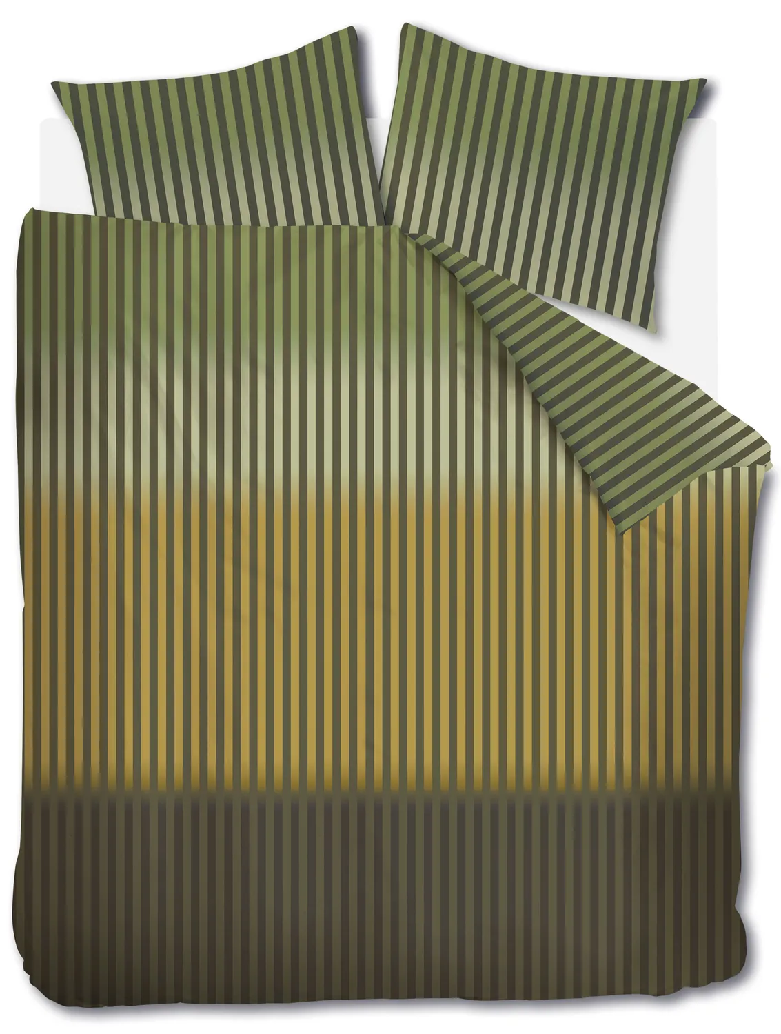 Beddinghouse Jonah dynetrekk 240x200 grønn stripet bomull