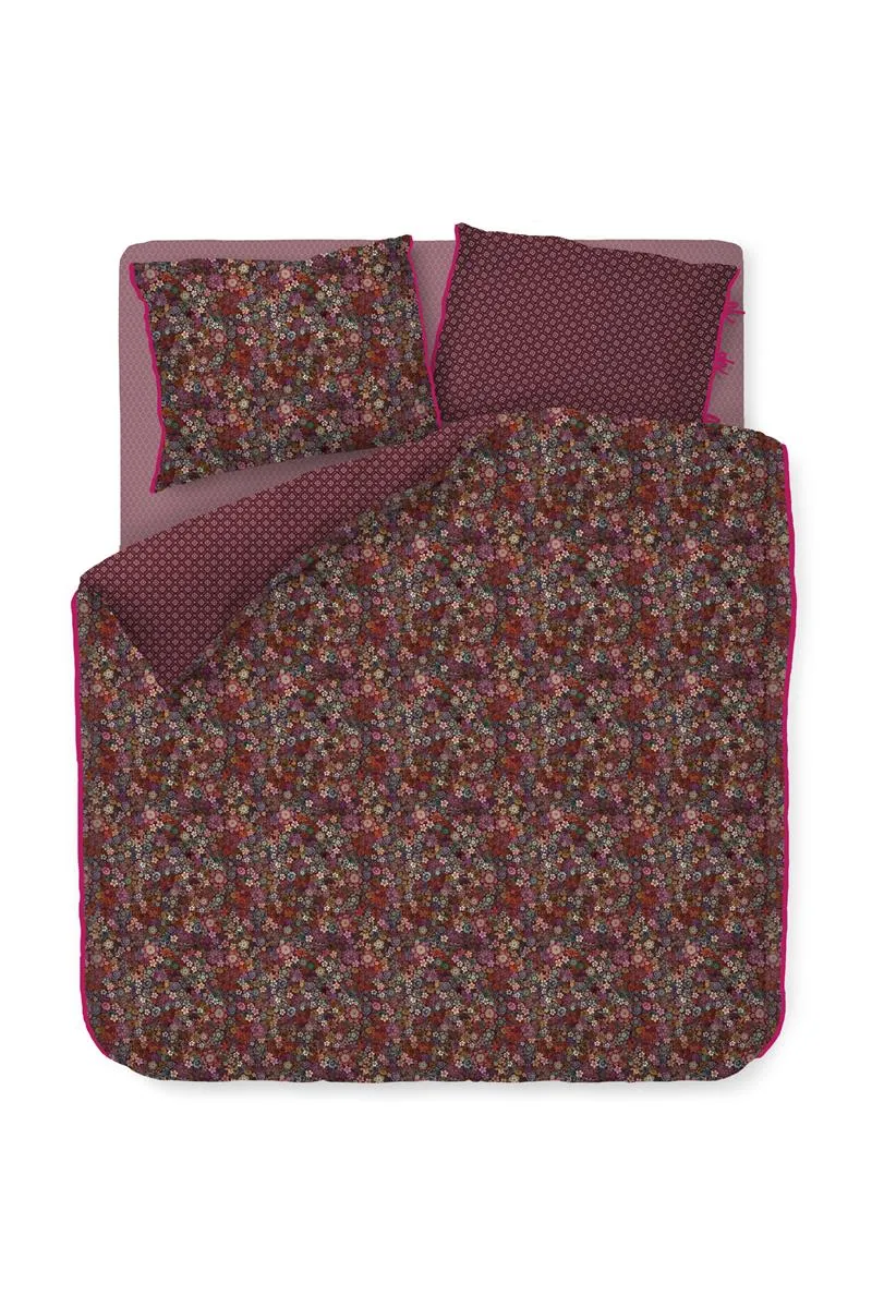 Pip Studio Tutti i Fiori dynetrekk 140x200-220 mørkerød perkal