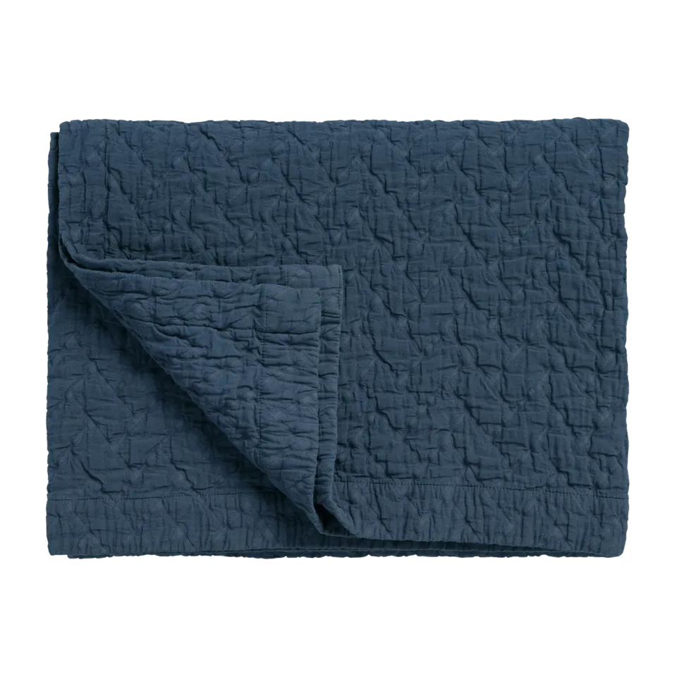 Vandyck Pure 10 sengeteppe blue ink 180x260 bomull
