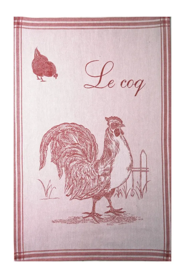 Coucke The Rooster kjøkkenhåndkle hvit 50x75 cm bomull
