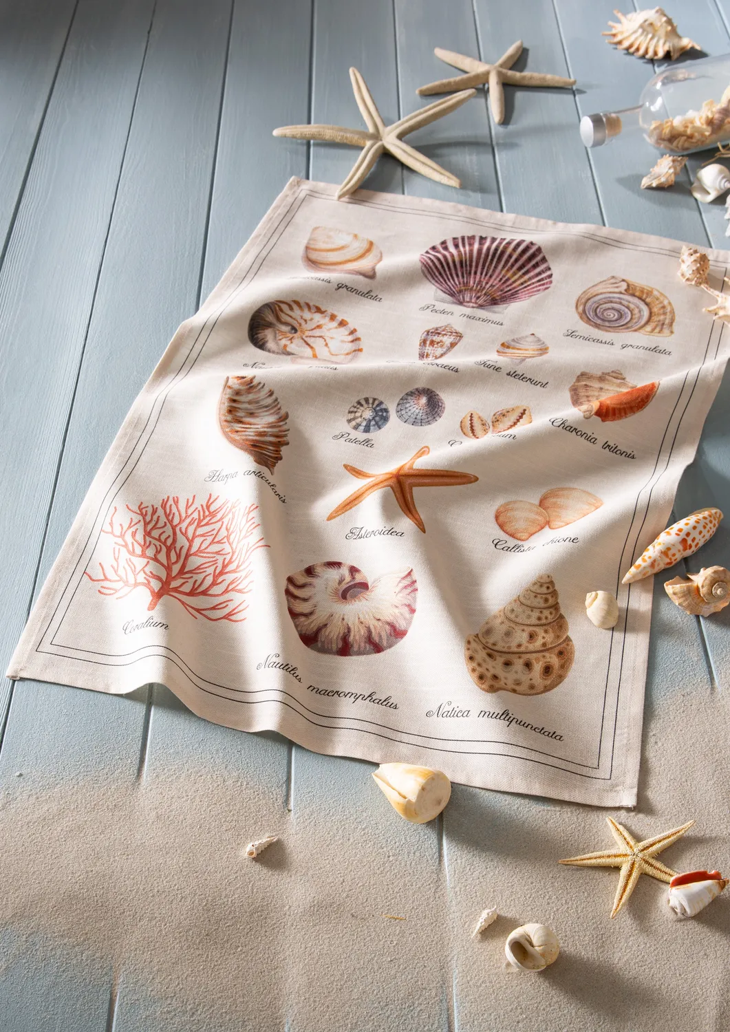 Coucke Treasure of the Sea kjøkkenhåndkle beige 50x75 bomull lin