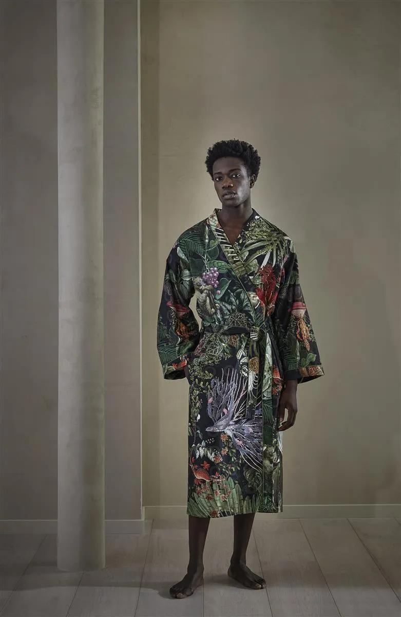 Moooi Menagerie Kimono morgenkåpe raven sateng