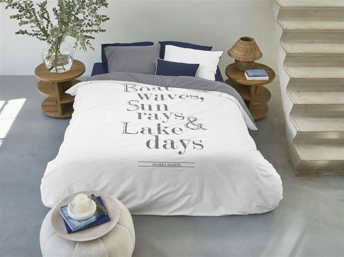 Rivièra Maison Lake Days dynetrekk 240x200 marineblå