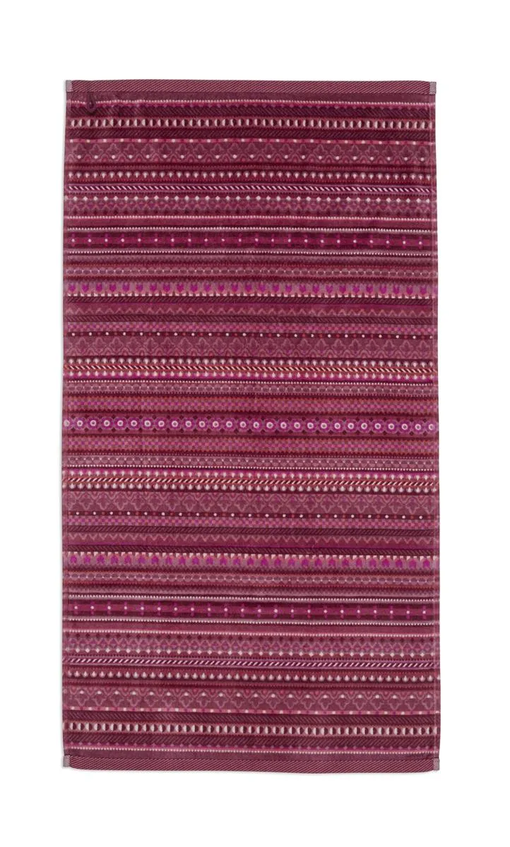 Pip Studio Geometric Print badelaken 70x140 cm mørk rosa