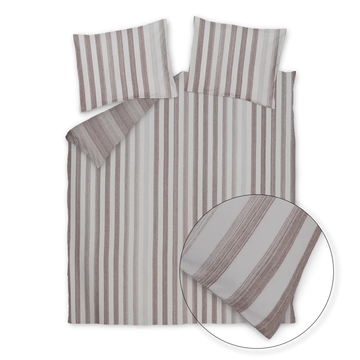 Vandyck Home Brenta dynetrekksett flanell brun 140x200