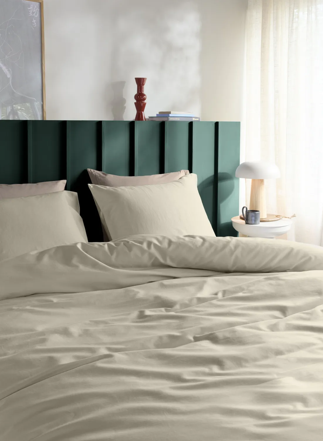 Beddinghouse Lush dynetrekksæt 140x200 sand sateng bomull