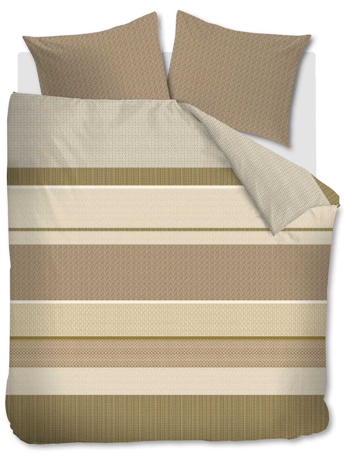 Beddinghouse Hilde dynetrekk naturel 200x200/220 cm stripet