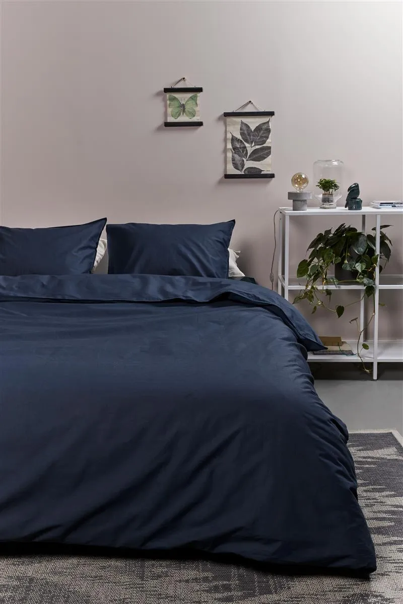 Ambiante Cotton Uni dynetrekk 140x200 mørkeblå bomull