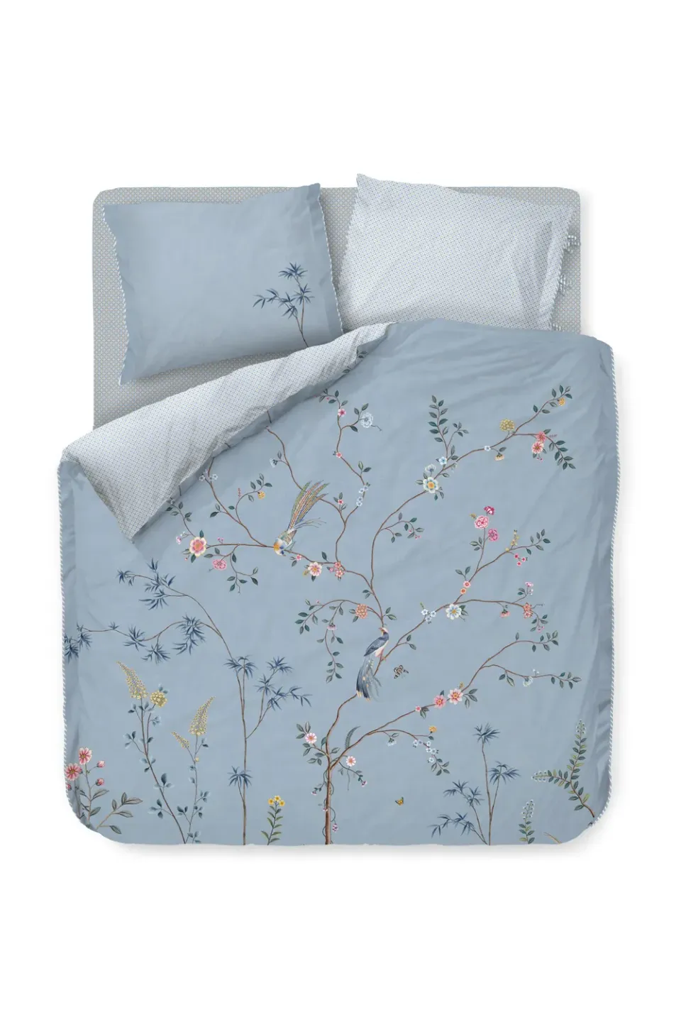 Pip Studio Bamboo Blossom dynetrekk lyseblått putetrekk crisp