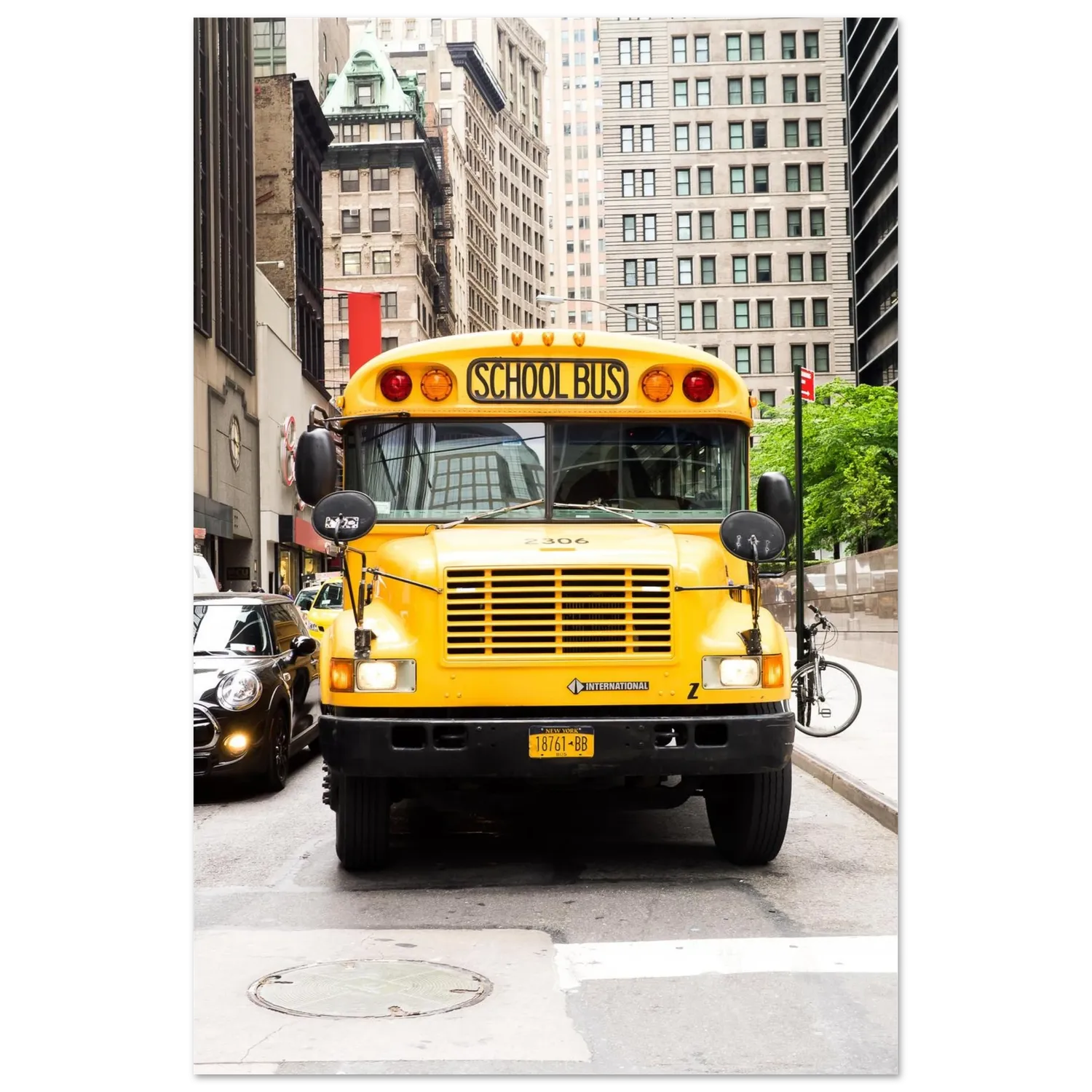 Hellstrøm School bus NYC kunsttrykk 40x60 cm halvblank