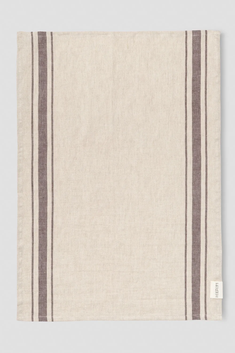 Hellstrøm kjøkkenhåndkle lin 2-pk beige brune striper 50x70