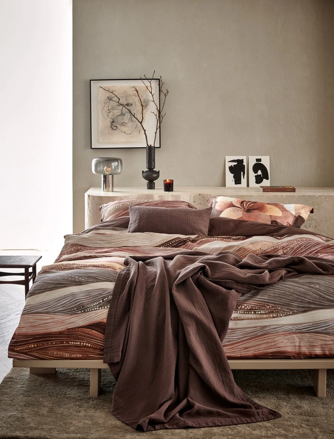 Vandyck Flowfield dynetrekksett 140x200 rose sateng