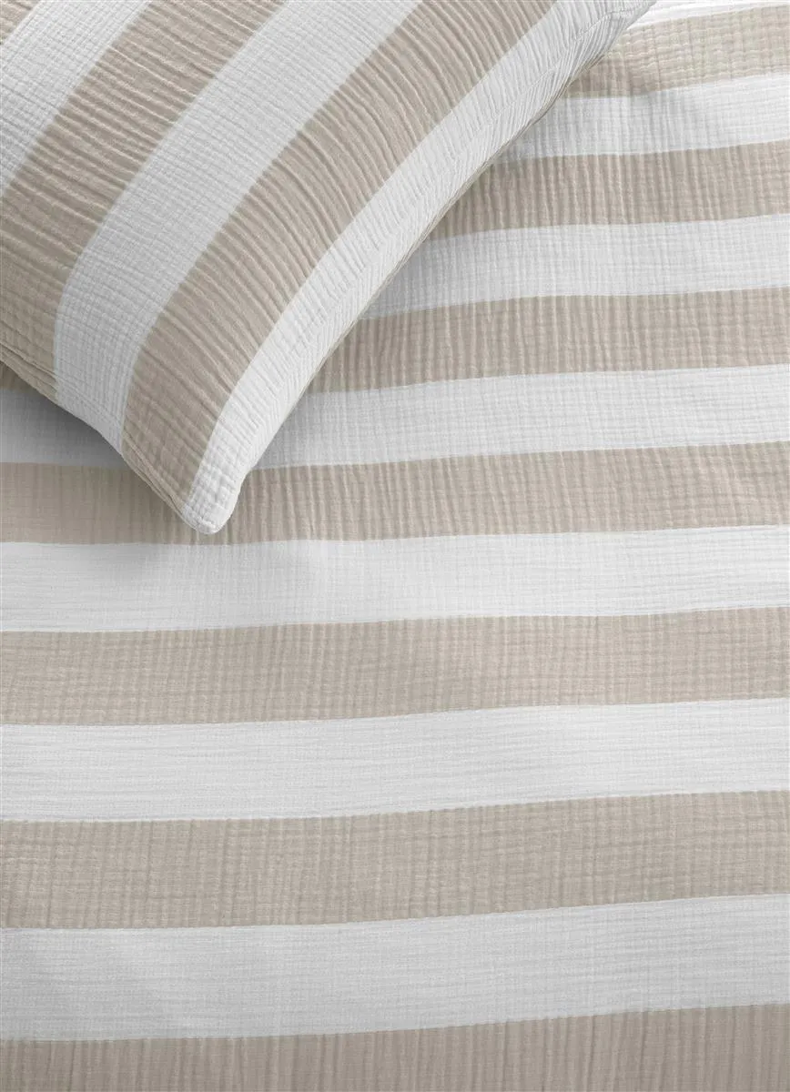 Rivièra Maison Striped dynetrekk 200x200/220 +2 putevar sand