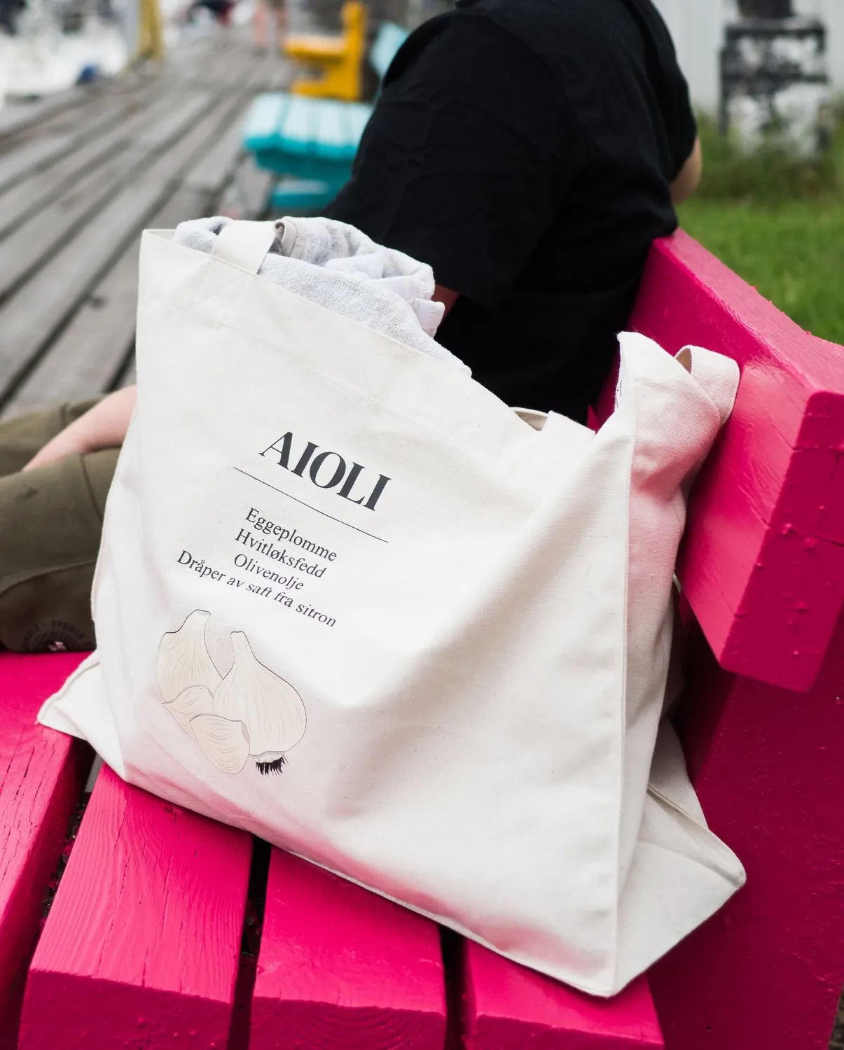 Hellstrøm Aioli handlenett hvit resirkulert tote