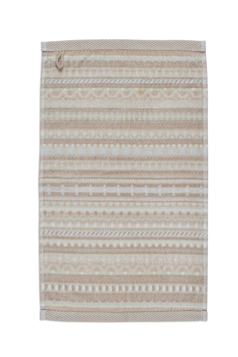Pip Studio Geometric Print badehåndkle 70x140 sand bomull