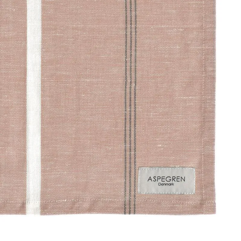 Aspegren Denmark Pinstripe Latte viskestykke 50x70 cm linblanding