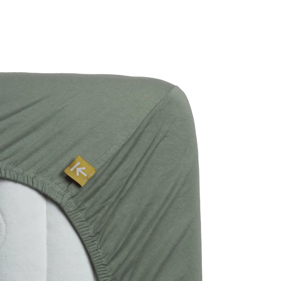 Beddinghouse Jersey Stretch topplaken 90x200 grønn