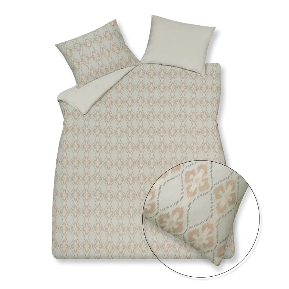 Vandyck Pure 74 dynetrekk 200x200 stone jacquard bomull
