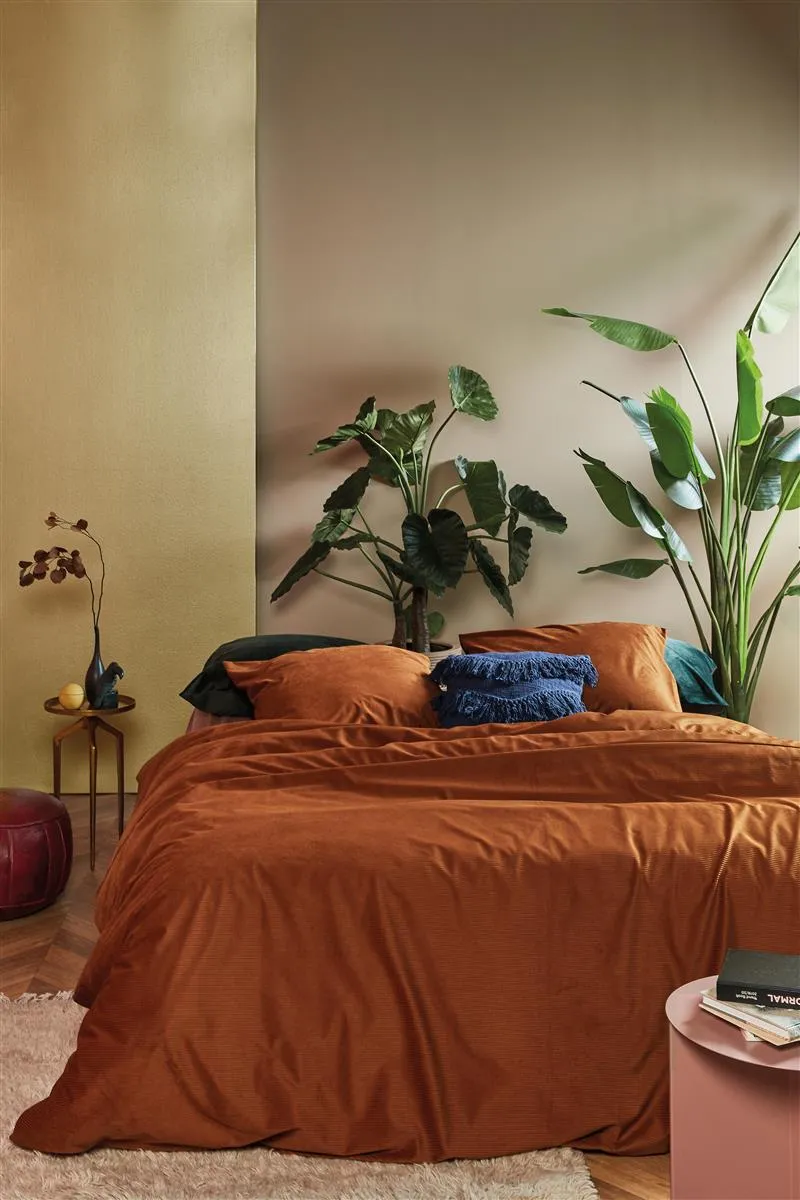 At Home Cosy Corduroy dynetrekk 140x200 terrakotta