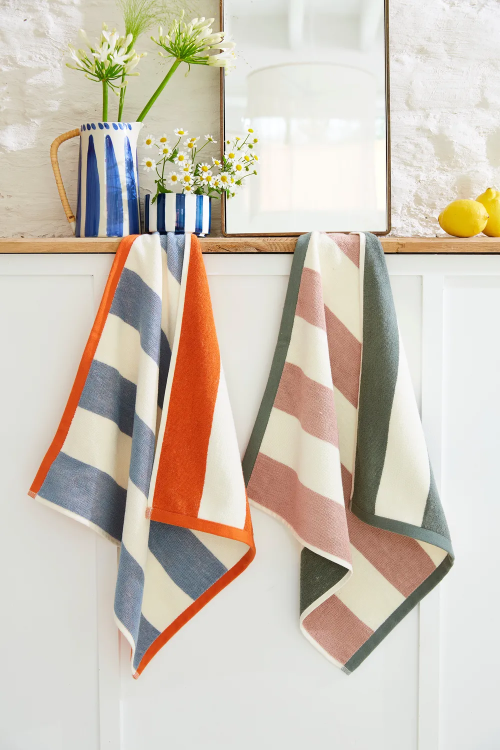 Coucke Rivage håndkle rosa/kaki 50x50 cm frotte bomull