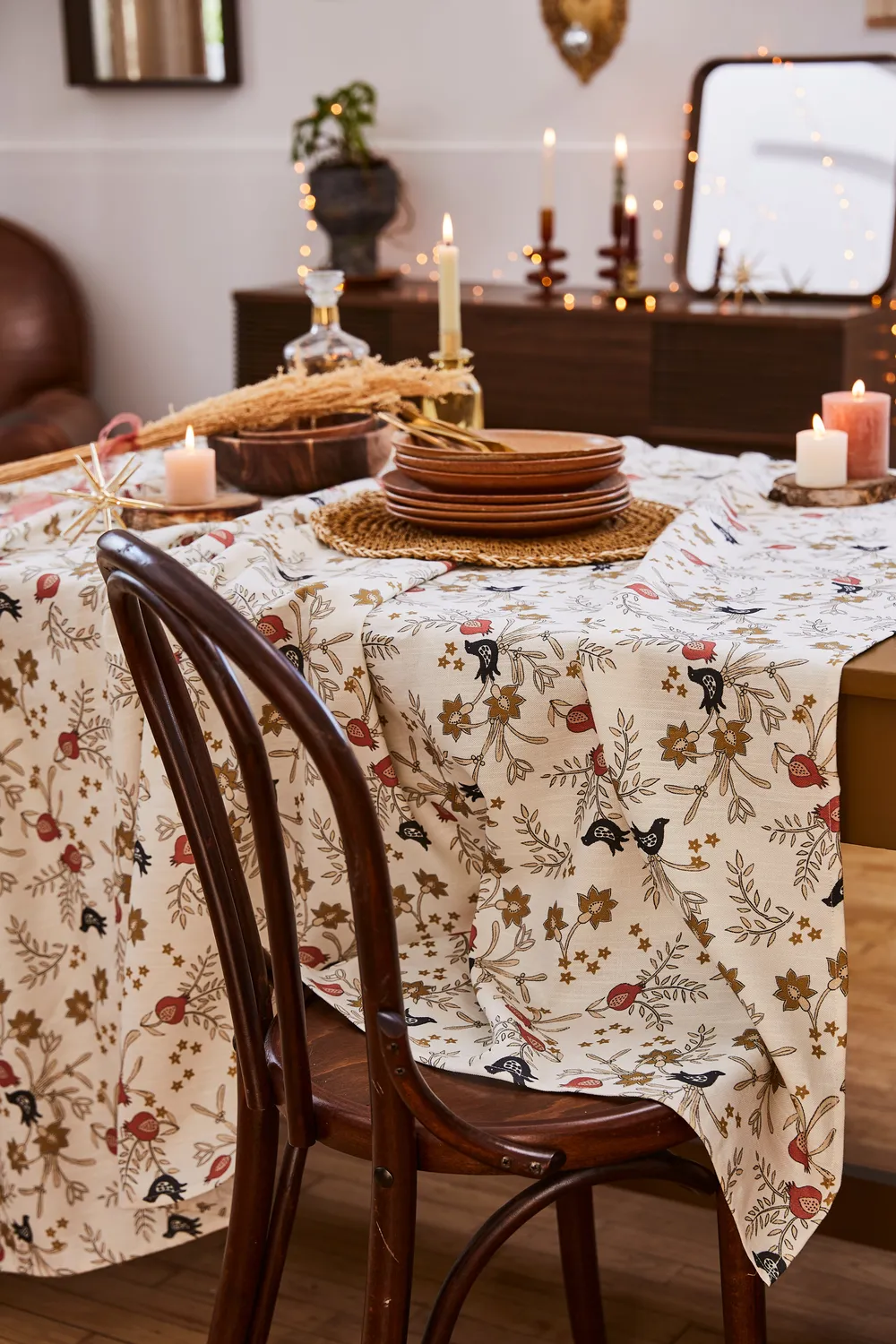 Coucke Pomegranate bordduk khaki 180x300 cm bomull/lin